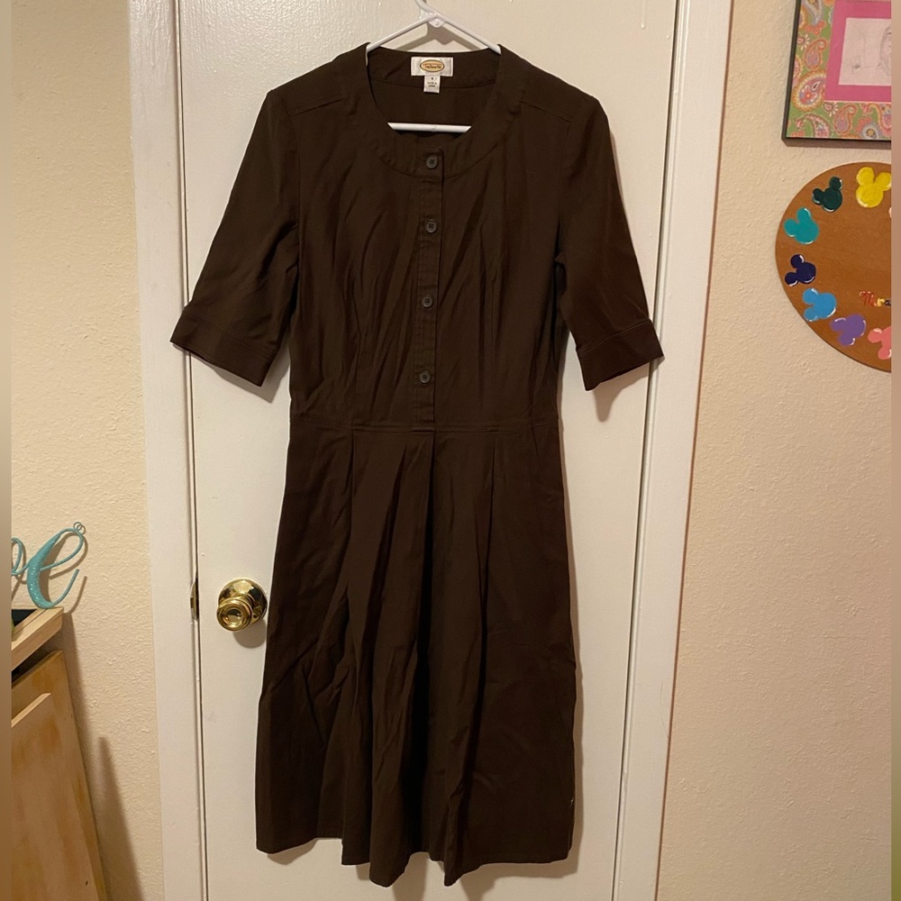 Talbot’s Shirtwaist Dress with Pockets - Size 4 - Brown